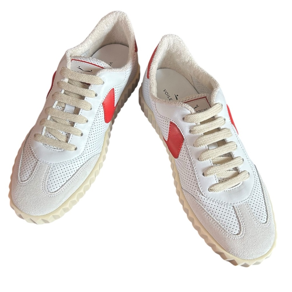 Voile Blanche Ines Perforated Leather Low Top Retro Sneaker NEW EU 37 US 7 - Picture 5 of 10